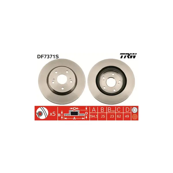 Disc frana TRW DF7371S