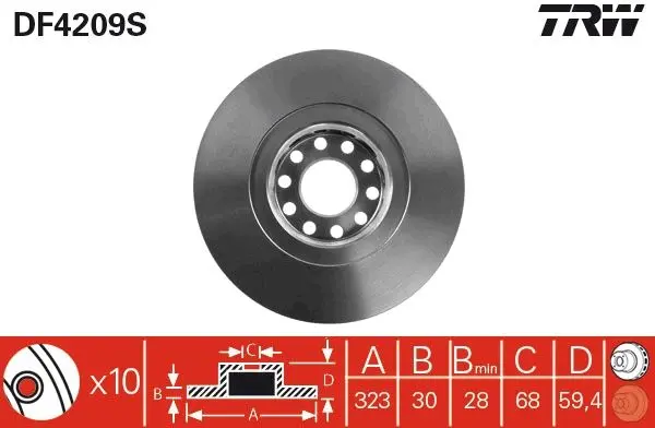Disc frana TRW SINGLE DF4209S