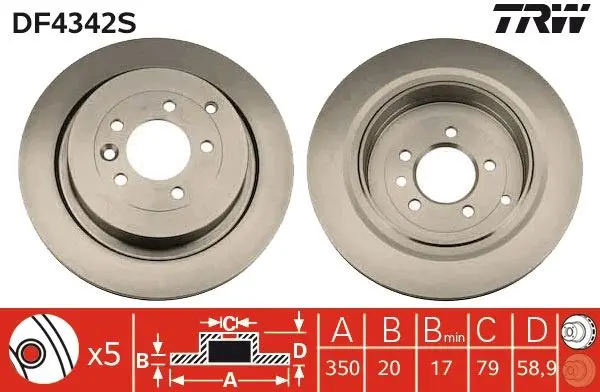 Disc frana TRW SINGLE DF4342S