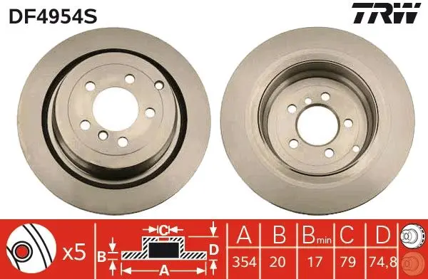 Disc frana TRW SINGLE DF4954S