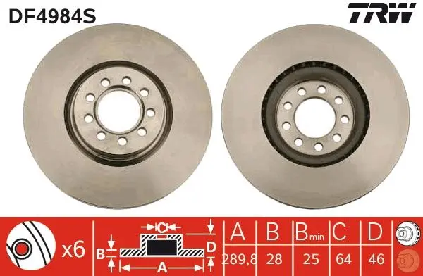 Disc frana TRW SINGLE DF4984S