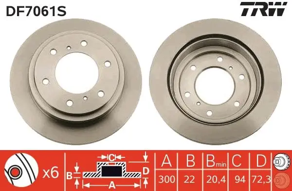 Disc frana TRW SINGLE DF7061S