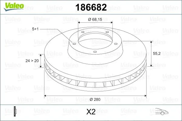 Disc frana VALEO 186682