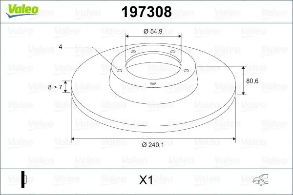 Disc frana VALEO 197308