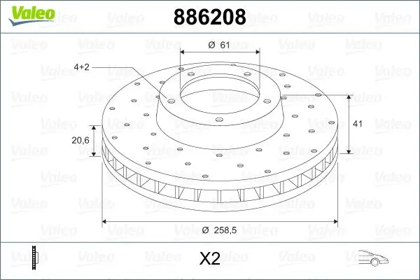 Disc frana VALEO 886208