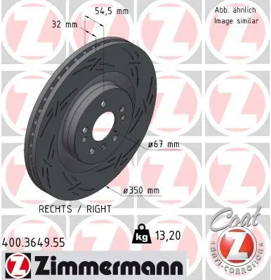 Disc frana ZIMMERMANN BLACK Z 400.3649.55