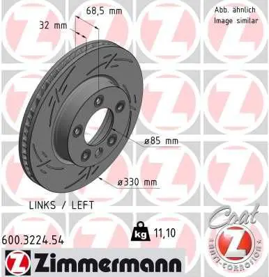 Disc frana ZIMMERMANN BLACK Z 600.3224.54