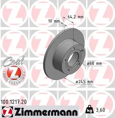 Disc frana ZIMMERMANN COAT Z 100.1217.20