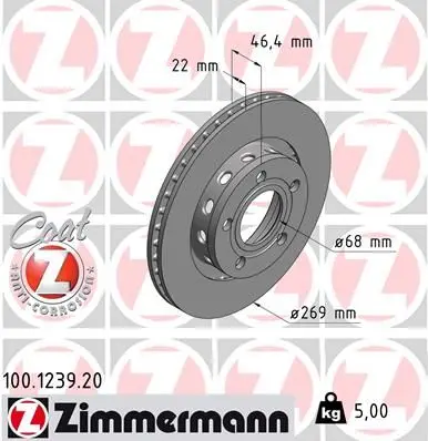 Disc frana ZIMMERMANN COAT Z 100.1239.20
