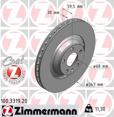 Disc frana ZIMMERMANN COAT Z 100.3319.20
