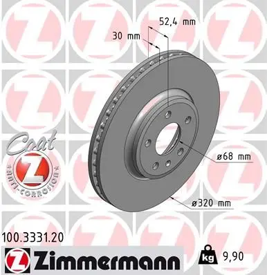 Disc frana ZIMMERMANN COAT Z 100.3331.20