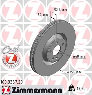 Disc frana ZIMMERMANN COAT Z 100.3357.20