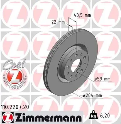 Disc frana ZIMMERMANN COAT Z 110.2207.20