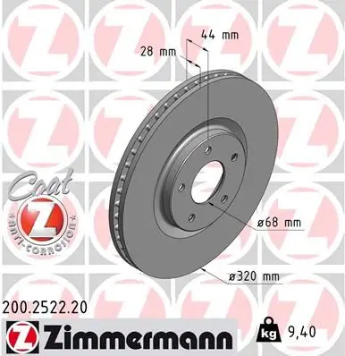 Disc frana ZIMMERMANN COAT Z 200.2522.20