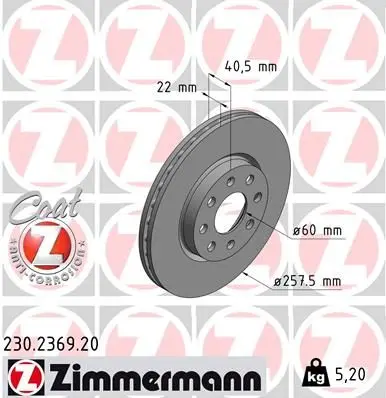 Disc frana ZIMMERMANN COAT Z 230.2369.20