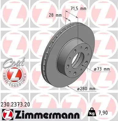 Disc frana ZIMMERMANN COAT Z 230.2373.20