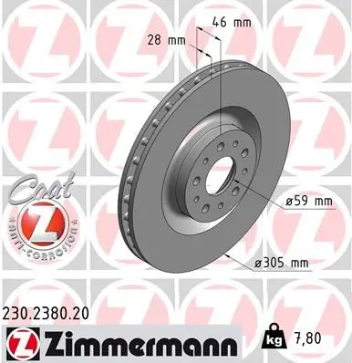 Disc frana ZIMMERMANN COAT Z 230.2380.20