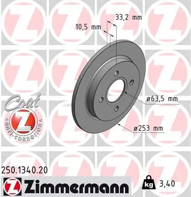 Disc frana ZIMMERMANN COAT Z 250.1340.20