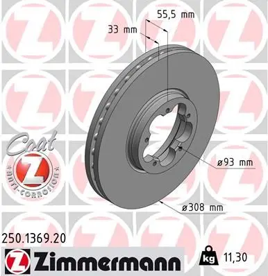 Disc frana ZIMMERMANN COAT Z 250.1369.20