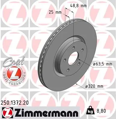 Disc frana ZIMMERMANN COAT Z 250.1372.20