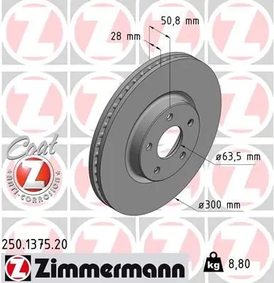 Disc frana ZIMMERMANN COAT Z 250.1375.20