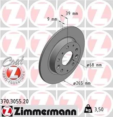 Disc frana ZIMMERMANN COAT Z 370.3055.20