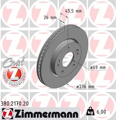 Disc frana ZIMMERMANN COAT Z 380.2170.20