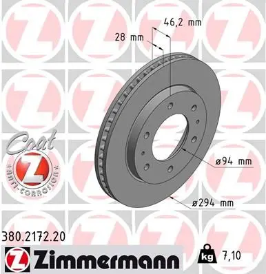 Disc frana ZIMMERMANN COAT Z 380.2172.20