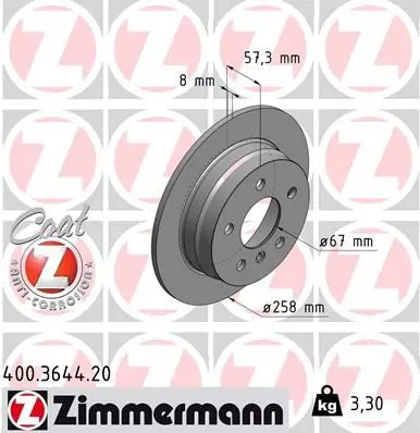 Disc frana ZIMMERMANN COAT Z 400.3644.20