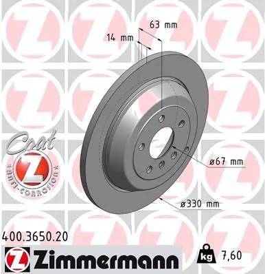 Disc frana ZIMMERMANN COAT Z 400.3650.20
