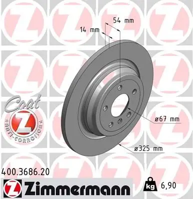 Disc frana ZIMMERMANN COAT Z 400.3686.20