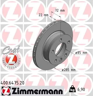 Disc frana ZIMMERMANN COAT Z 400.6475.20