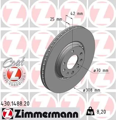 Disc frana ZIMMERMANN COAT Z 430.1488.20