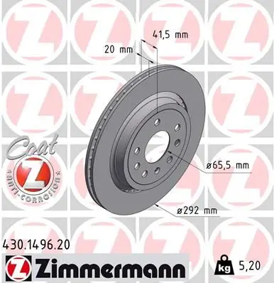 Disc frana ZIMMERMANN COAT Z 430.1496.20