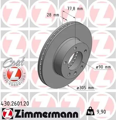 Disc frana ZIMMERMANN COAT Z 430.2601.20