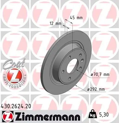 Disc frana ZIMMERMANN COAT Z 430.2624.20