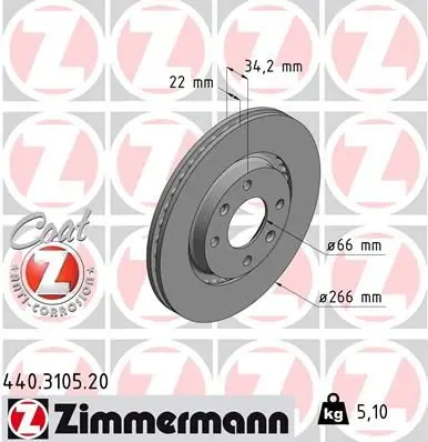 Disc frana ZIMMERMANN COAT Z 440.3105.20
