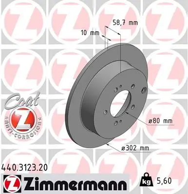Disc frana ZIMMERMANN COAT Z 440.3123.20