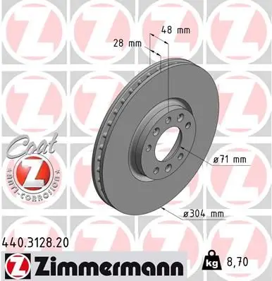 Disc frana ZIMMERMANN COAT Z 440.3128.20