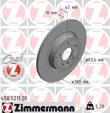 Disc frana ZIMMERMANN COAT Z 450.5211.20