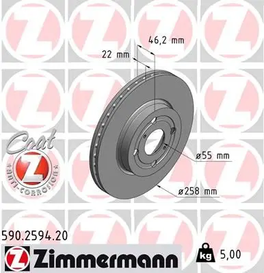 Disc frana ZIMMERMANN COAT Z 590.2594.20
