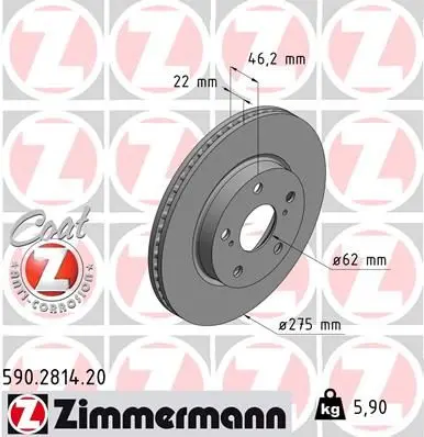 Disc frana ZIMMERMANN COAT Z 590.2814.20