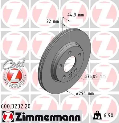 Disc frana ZIMMERMANN COAT Z 600.3232.20