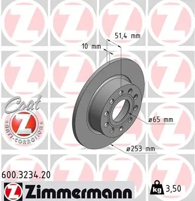 Disc frana ZIMMERMANN COAT Z 600.3234.20