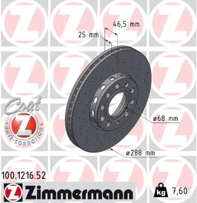 Disc frana ZIMMERMANN SPORT Z 100.1216.52