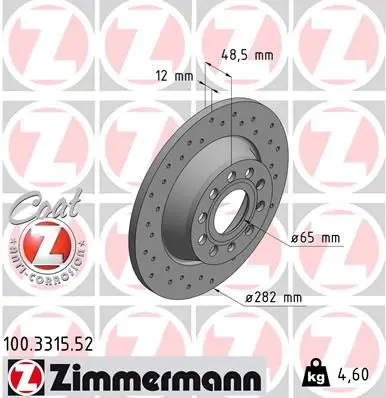Disc frana ZIMMERMANN SPORT Z 100.3315.52