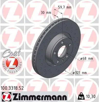 Disc frana ZIMMERMANN SPORT Z 100.3318.52