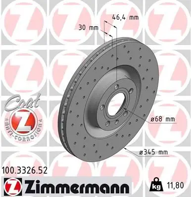 Disc frana ZIMMERMANN SPORT Z 100.3326.52
