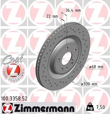 Disc frana ZIMMERMANN SPORT Z 100.3358.52