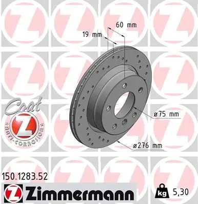 Disc frana ZIMMERMANN SPORT Z 150.1283.52